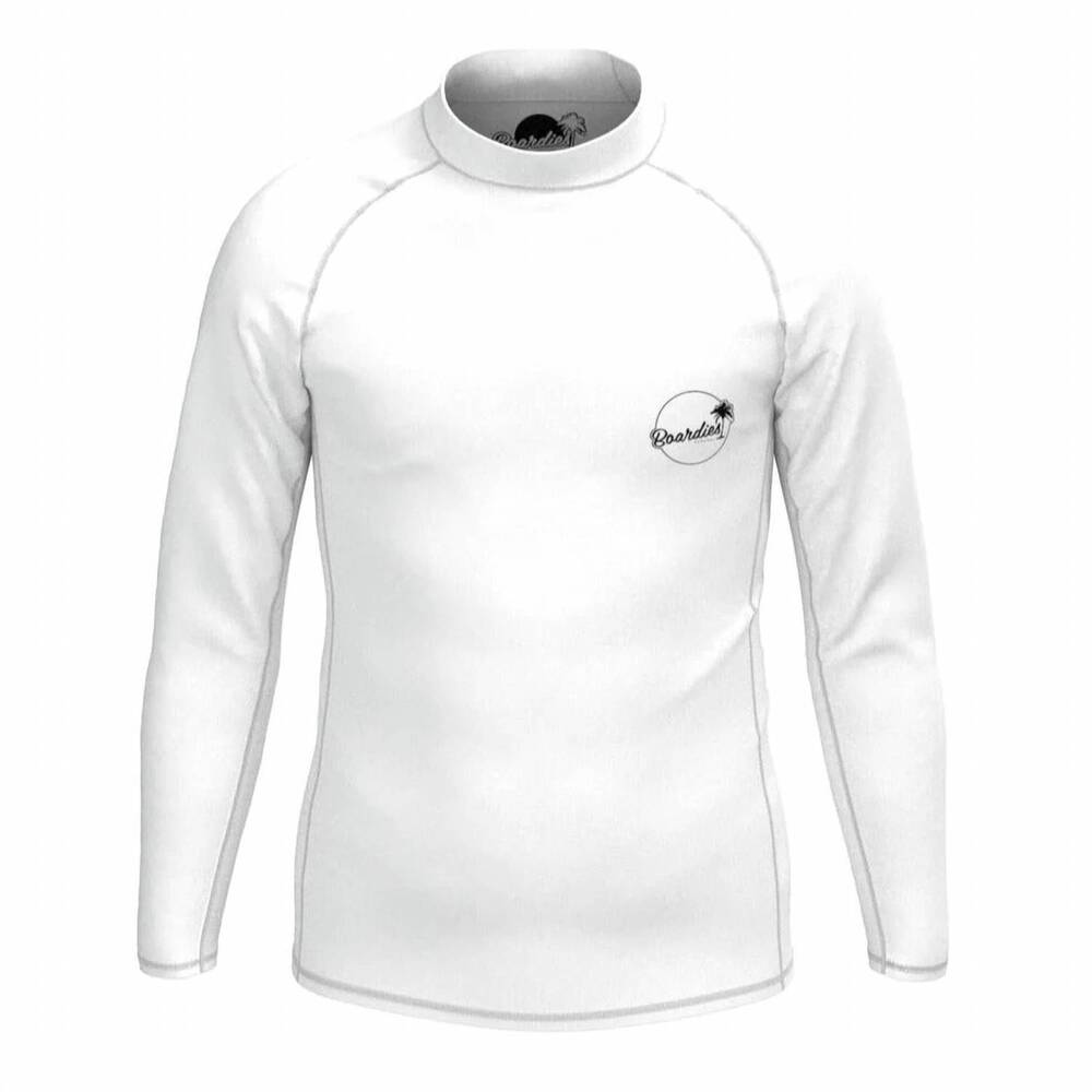 NEW BOARDIES APPAREL kid's long sleeve rashguard in white